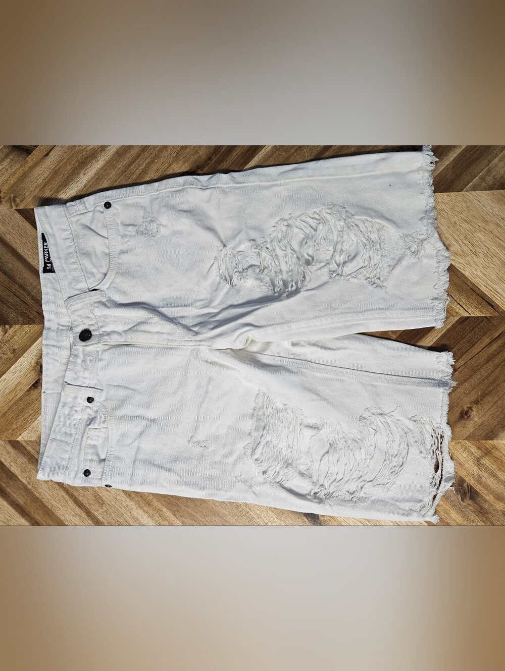 Buffalo David Bitton White Distressed Skinny Jeans Shorts